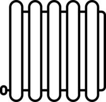 A black and white drawing of a radiator vector