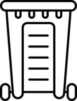 A black and white drawing of a trash can vector
