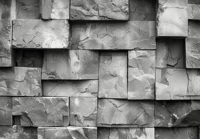 Black And White Stone Wall Texture In An Abstract Pattern photo