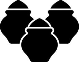 Three black vases on a white background vector