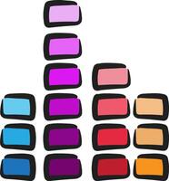 Colorful squares with different colors on them vector