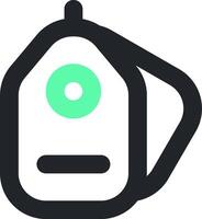 A black and green backpack icon vector