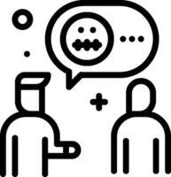A black and white image of two people talking vector