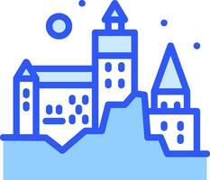 A castle on a hill with a blue background vector