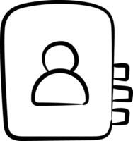 A black and white drawing of a person in a locker vector