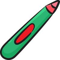 A green and red pencil with a red tip vector