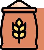 A bag of wheat with a leaf on it vector