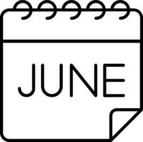 June calendar icon vector