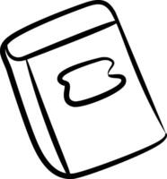 A black and white drawing of a book vector