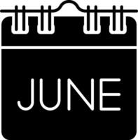 June calendar icon vector