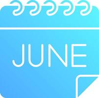 June calendar icon vector