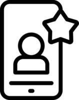 A black and white image of a phone with a star on it vector