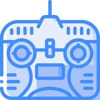 A blue and white icon of a remote control vector