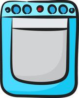 A blue oven with a white background vector