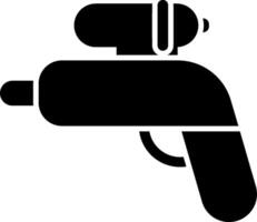 A black and white icon of a gun vector