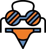 A cartoon swimsuit with goggles and a swimsuit vector