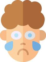 A man with a sad face and a blue eye vector