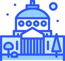 A building with a dome and trees in the background vector