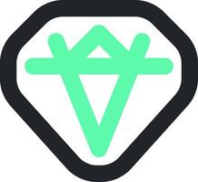 A green diamond with a green arrow on it vector