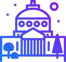 A building with a dome and trees in the background vector