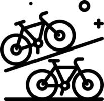 Bicycle icon with a bicycle on a hill vector