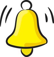 A yellow bell with a black ring vector