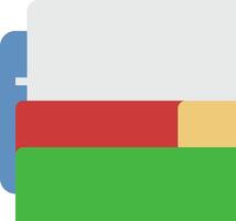 A colorful folder with a green, red and yellow background vector