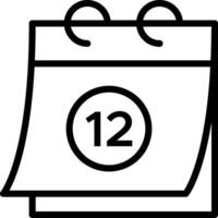 Calendar icon with the number 12 on it vector