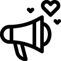 A megaphone with hearts and a heart icon vector