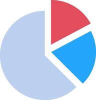 A pie chart with a red and blue circle vector