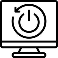 A computer monitor with a power button icon vector