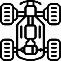 A black and white drawing of a car with wheels vector
