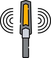 A yellow and black electrical device with a white background vector