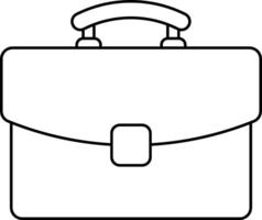 A black and white outline of a briefcase vector