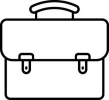 A black and white outline of a briefcase vector