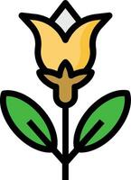 A yellow flower with leaves on it vector
