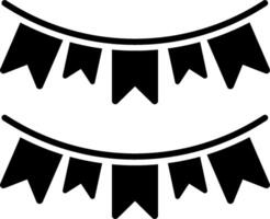 Two black and white bunting flags on a white background vector