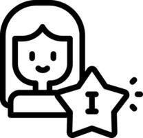 A woman holding a star icon with a star vector