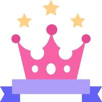 A pink crown with stars on it vector