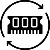 A black and white image of a computer chip vector