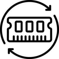 A black and white image of a memory module vector