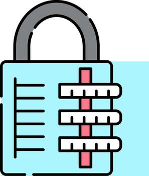 A padlock with a key and a ruler inside vector