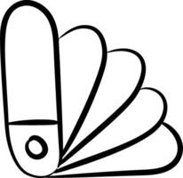 A black and white drawing of a shell vector