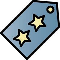 A blue tag with three stars on it vector