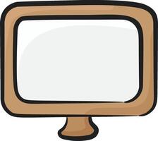 A cartoon computer monitor with a blank screen vector