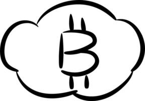 Bitcoin cloud icon vector