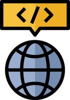 A globe with a code symbol on it vector