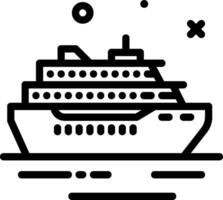 Cruise ship icon, black and white vector