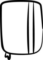 A black and white drawing of a suitcase vector