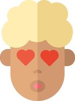 A cartoon man with heart shaped eyes vector